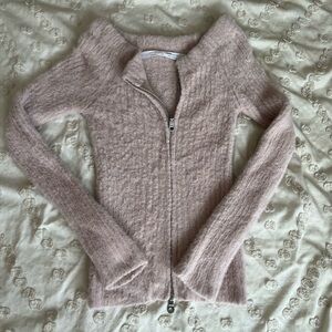 Silence + Noise Soft Pink Off the Shoulder sweater